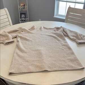 Women's Cream Mock T-neck Sweater